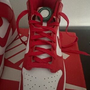 Nike Dunk High Retro Championship white red size 9 men’s NWT